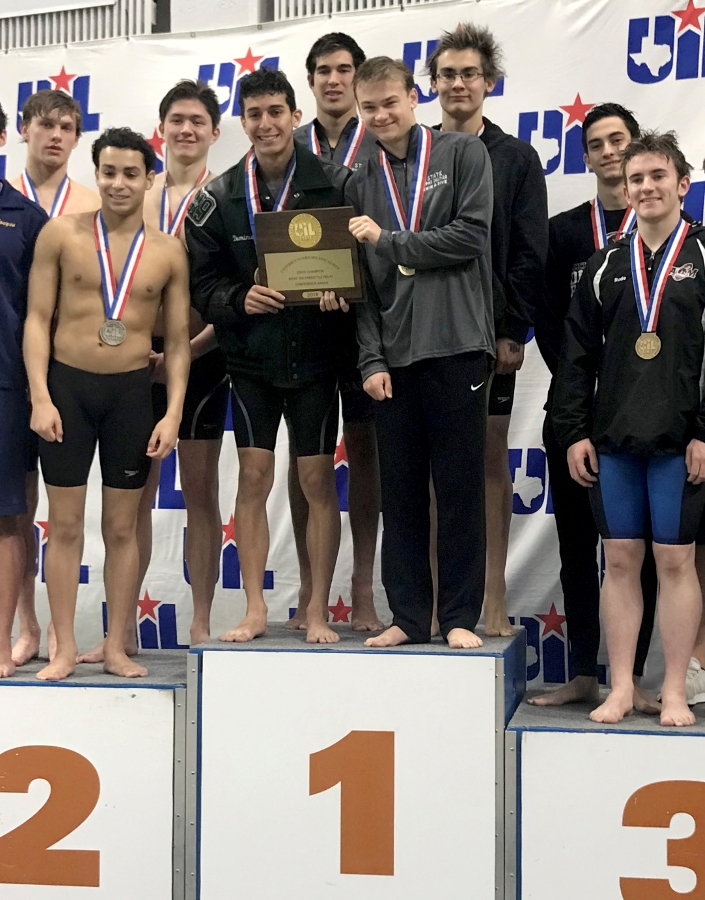 Cedar Park HS Boys 200-Yard Freestyle Relay Win State; CPHS Boys 400-Yard Freestyle Relay Finishes 2nd