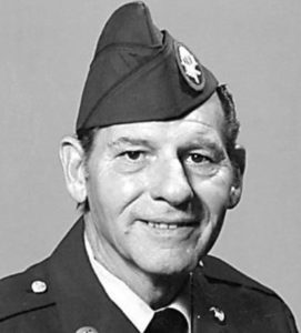 George Schock, U.S. Army master sergeant, father to George Schock. Schock served as an Airborne Ranger during the Korean Conflict and retired from the U.S. Army after 28 years of service.