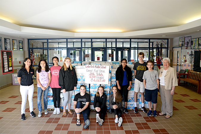 Cedar Park MS: “Concern for Others” exemplified with canned food drive tradition