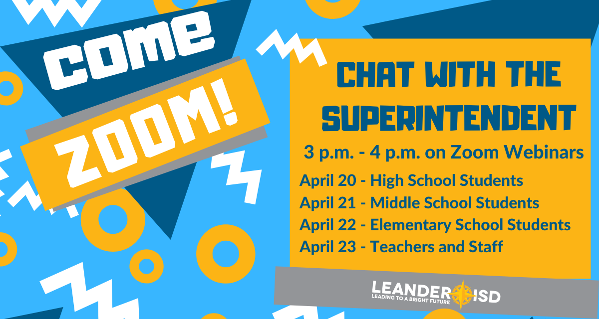 Superintendent to host virtual chats with students and staff