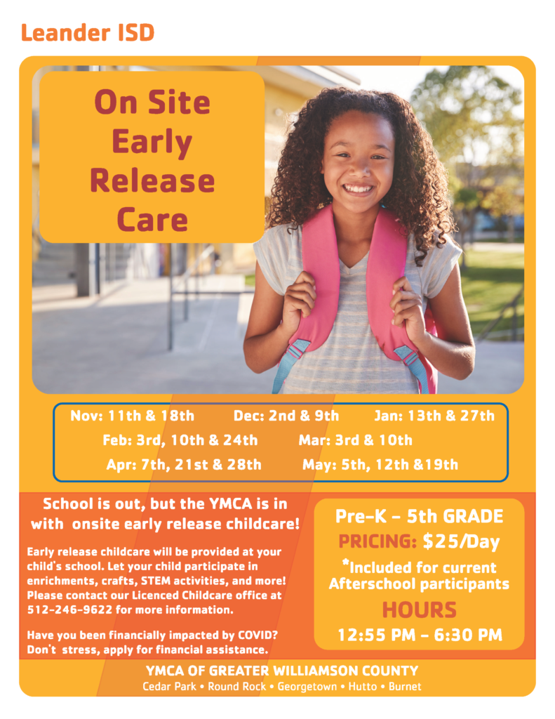 On Site Early Release Care flyer