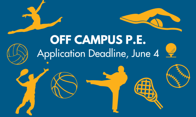Deadline to Apply for 2021-22 Off-Campus PE is June 4