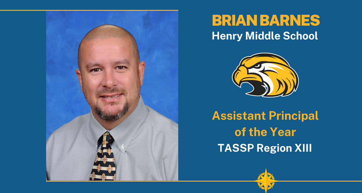 Brian Barnes of HMS selected as TASSP Region 13 Outstanding Assistant Principal of the Year