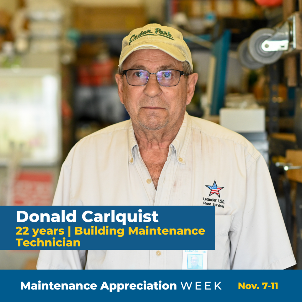 LISD Celebrates Maintenance Appreciation Week Nov. 7-11 | Leander ISD News