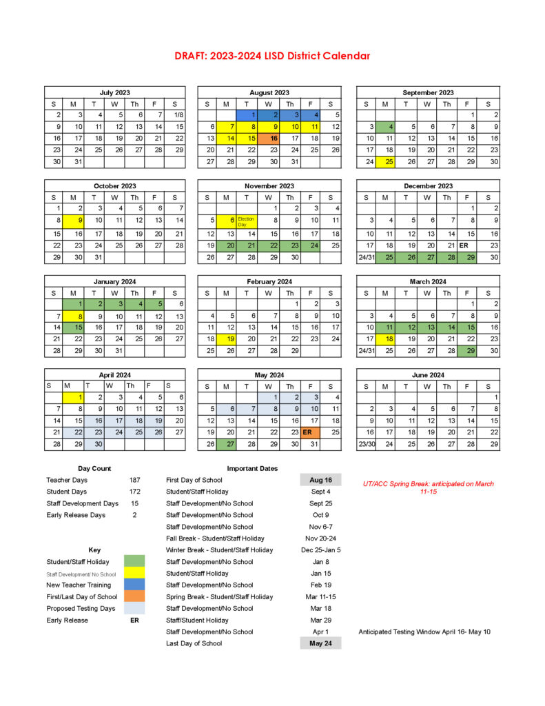 Approved 2023–2024 Academic Calendar