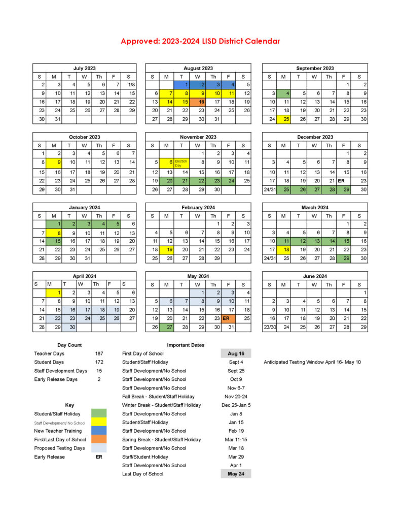 Lisd Calendar 2024 2025 Lewisville Terra