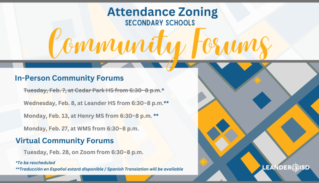 Attendance Zoning Secondary Schools: Community Forums