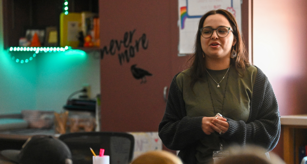 LISD teacher addressing her class