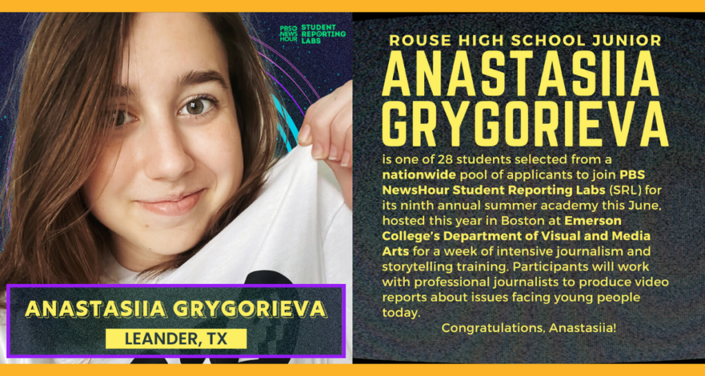 Rouse High School Junior Anastasiia Grygorieva
