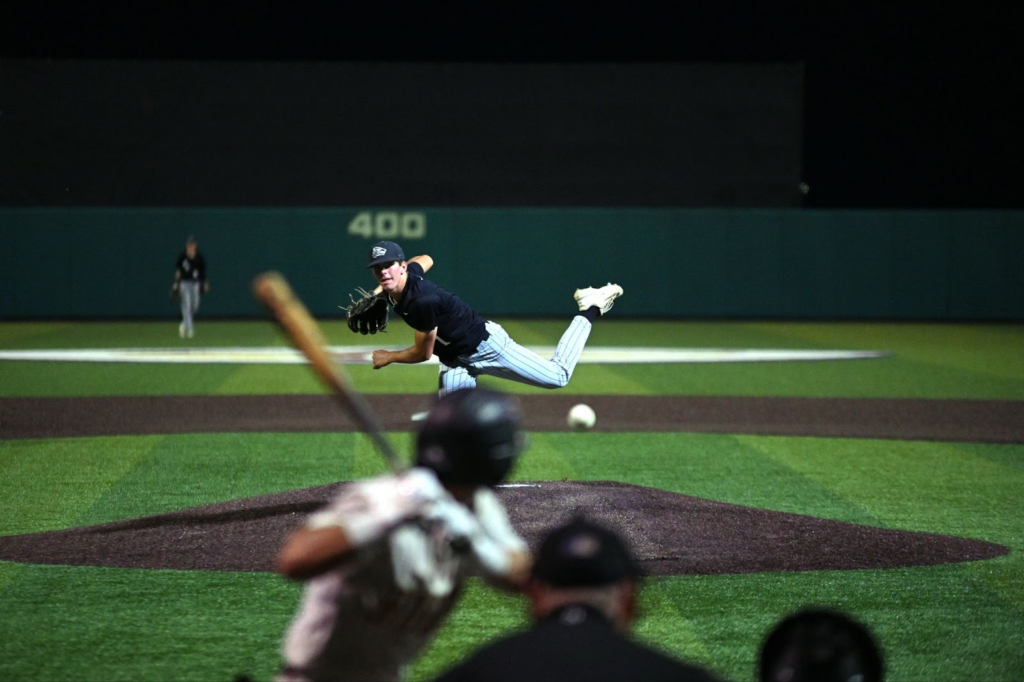 LISD High School baseball player ready to hit a pitch.
