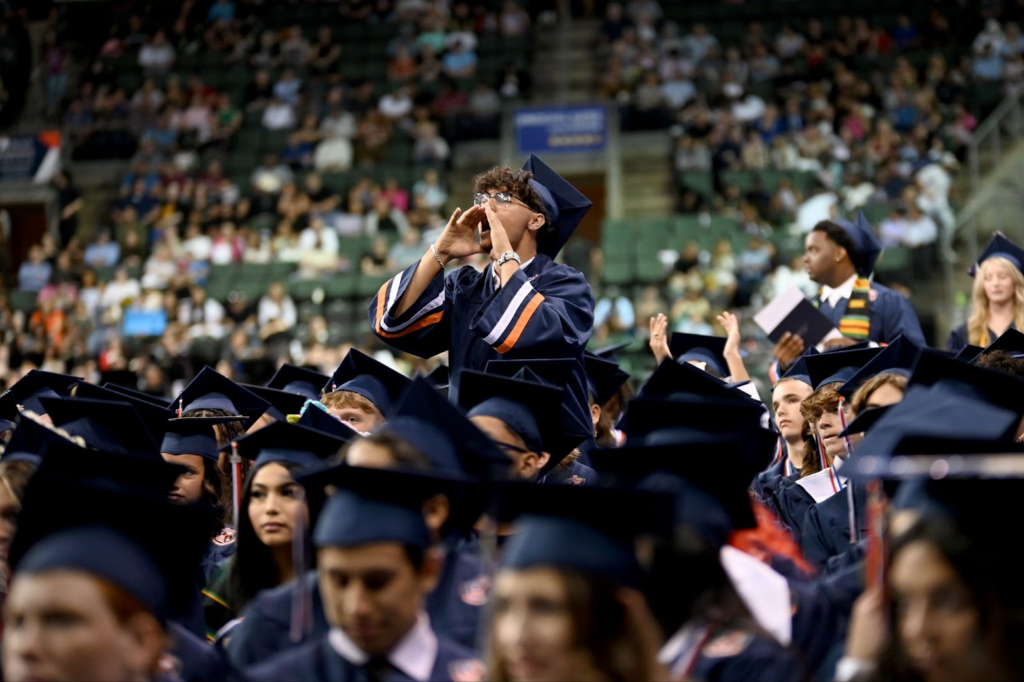 LISD High School Graduates at HEB Center graduation ceremony.