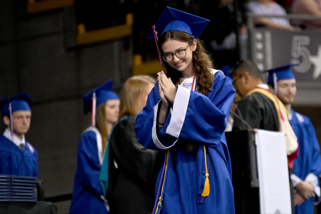 LISD High School Graduates at HEB Center graduation ceremony.