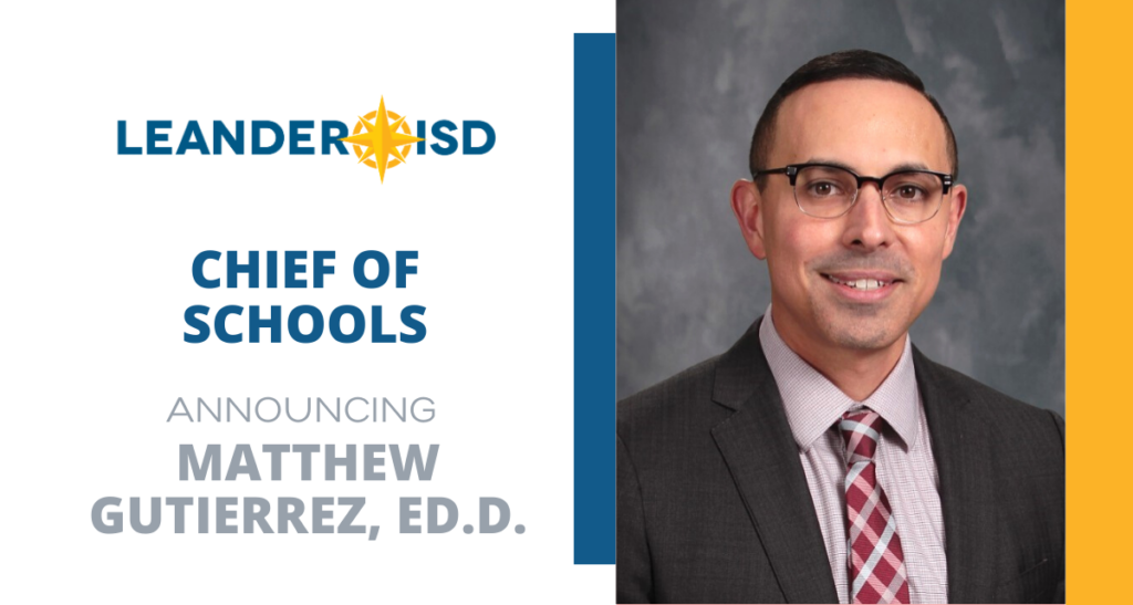 Chief of Schools hiring announcement Matthew Guttierrez