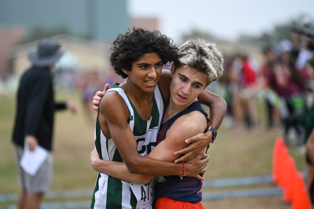 Cross country athletes embrace