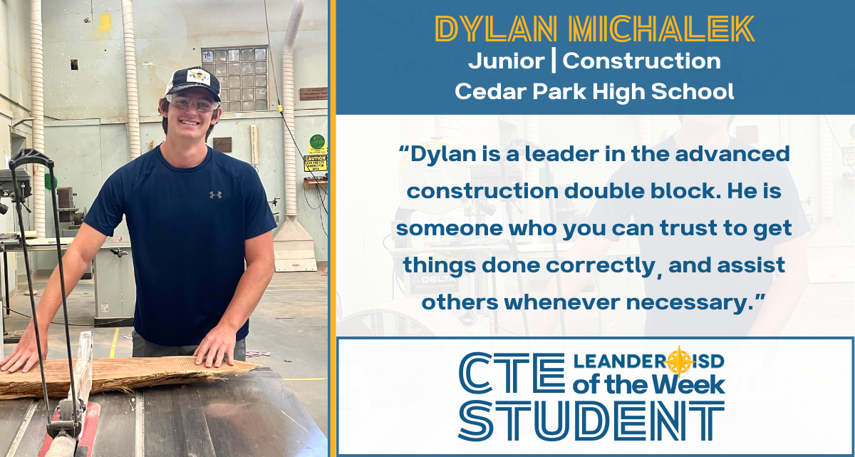 CTE Student of the Week: Oct. 17, 2023