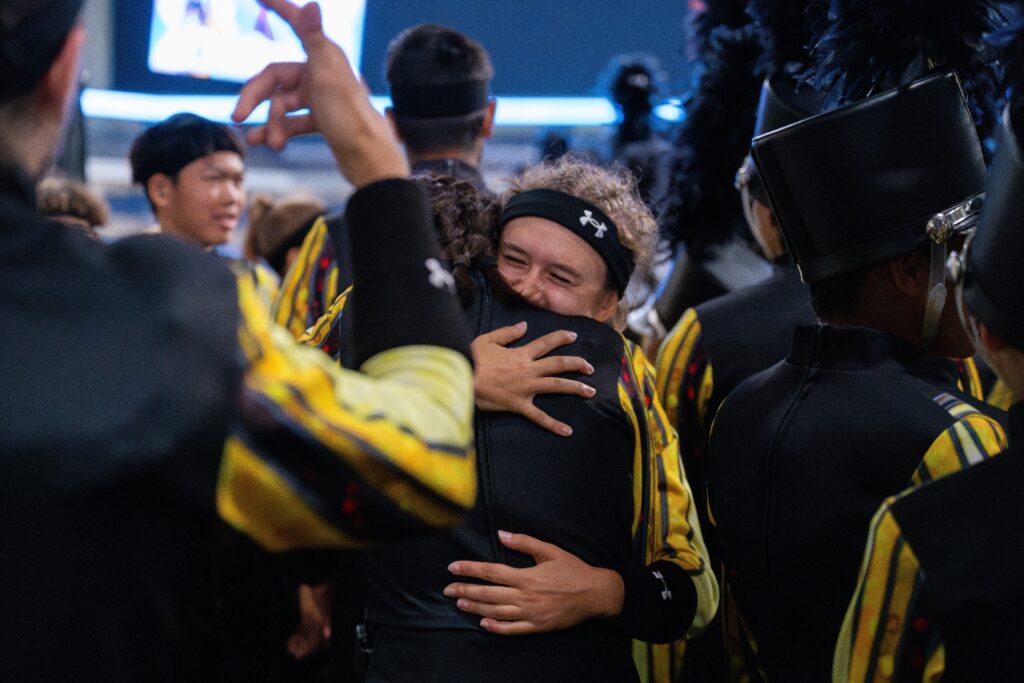 LISD band embracing at UIL state contest