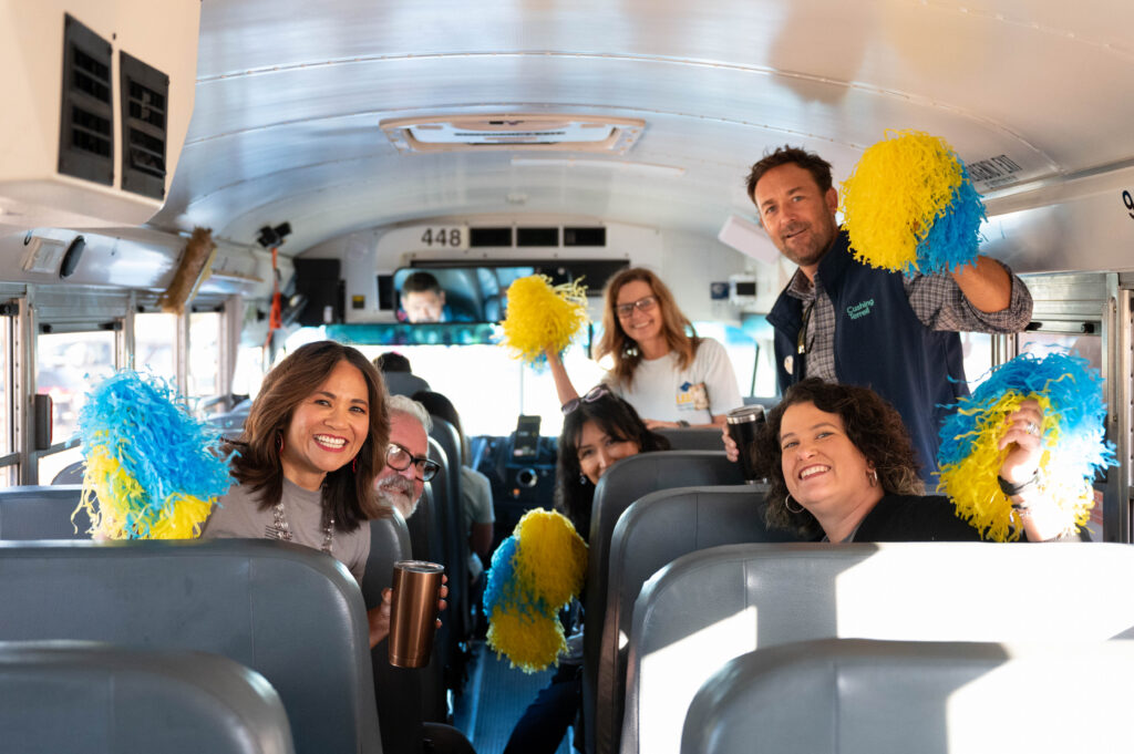 LEEF grant patrol staff on a school bus