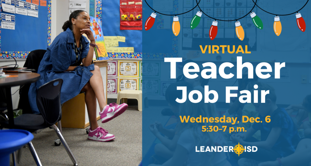 Virtual teacher job fair. Wednesday Dec. 6, 5:30-7 pm
