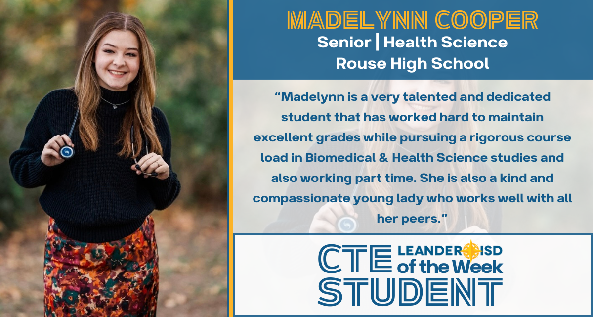 CTE Student of the Week: Jan. 23, 2024