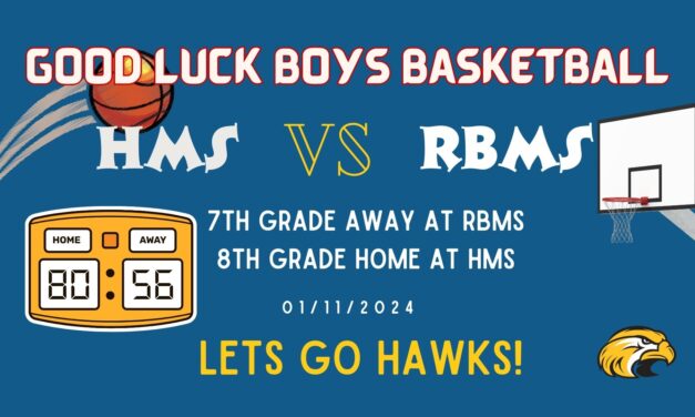 Good luck Boys Basketball Against RBMS