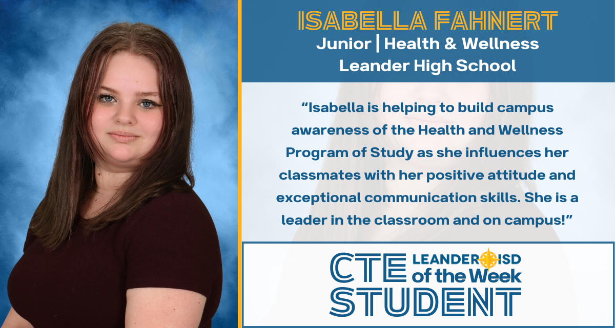 CTE Student of the Week: Feb. 20, 2024