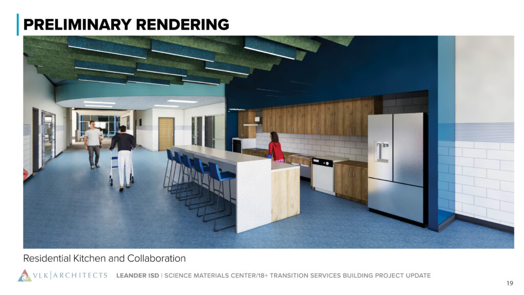 Preliminary Rendering: 18+ Transition Services Kitchen space