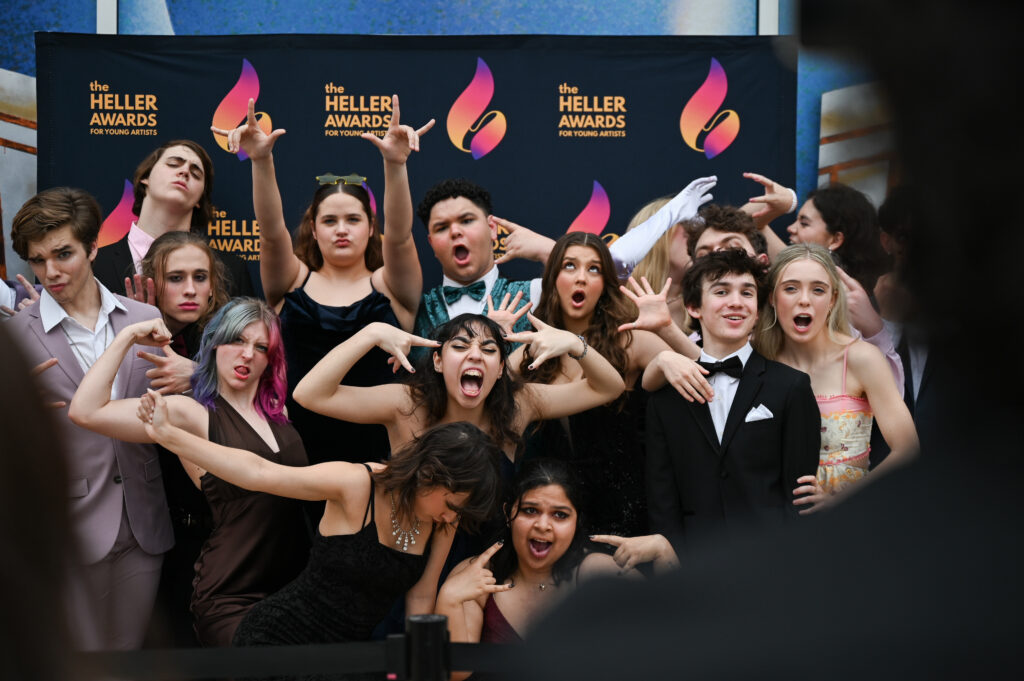 Leander ISD’s theatre students at the Heller awards on the red carpet