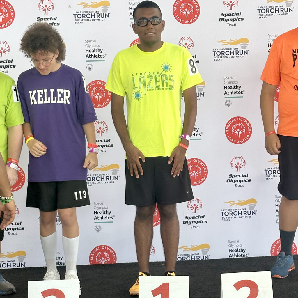 Leander Lazers Special Olympics Summer Games team member wins event