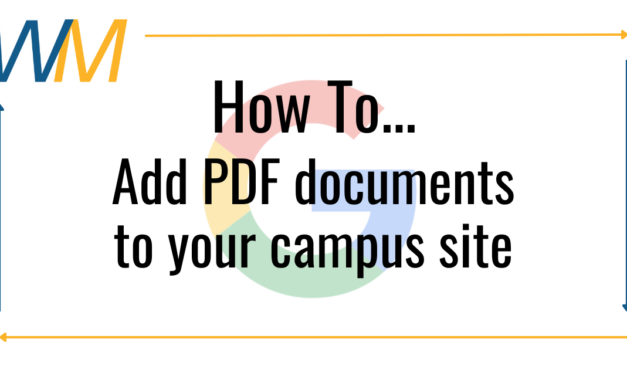 How To… add a PDF Document to your Campus Site as a Button
