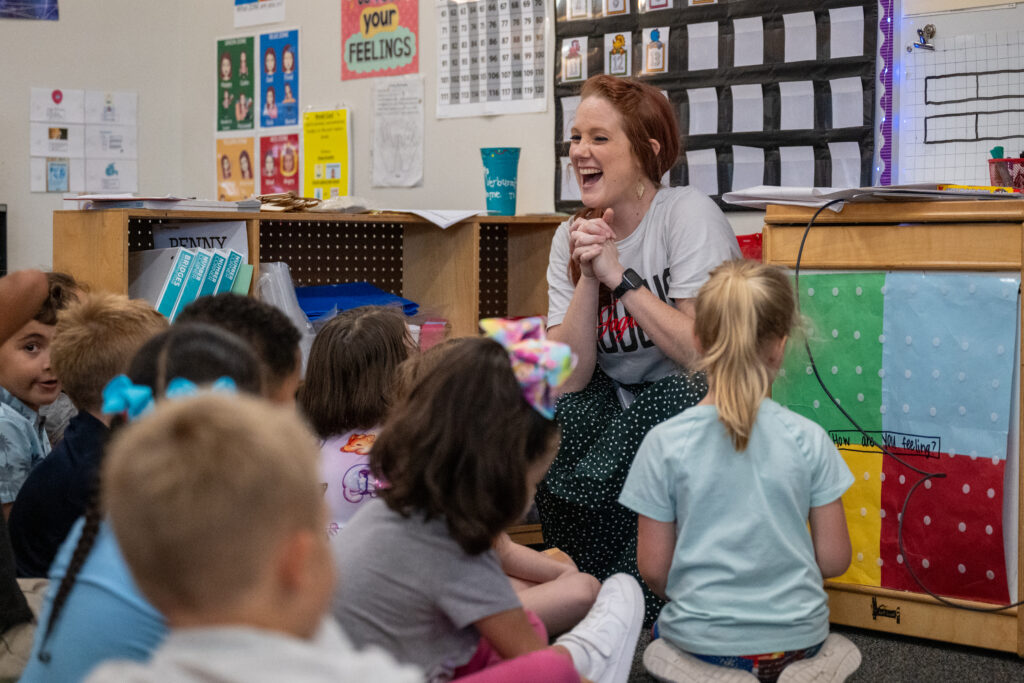 Students in class for the first day of school