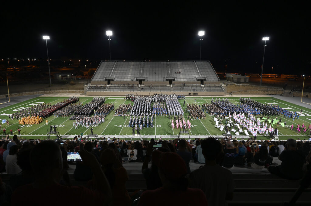 Band students fill the field