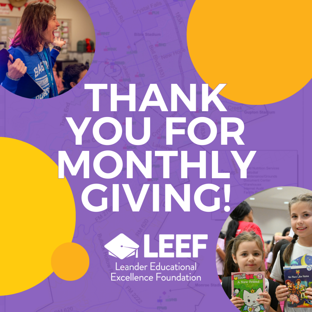 LEEF: Than you for monthly giving
