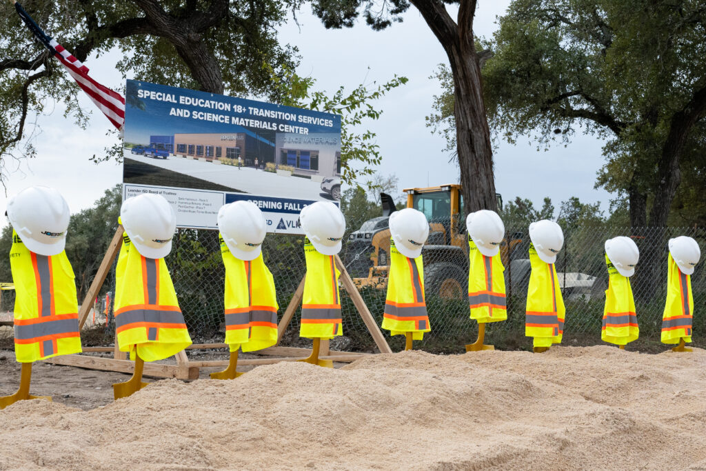 Shovels in the dirt during groundbreaking ceremony