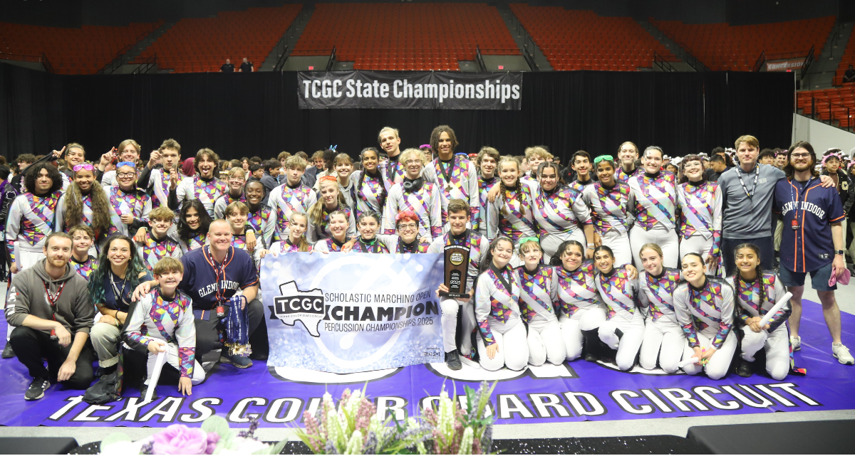 The Glenn HS Drumline at the state competition, where they earned their third consecutive state championship title.