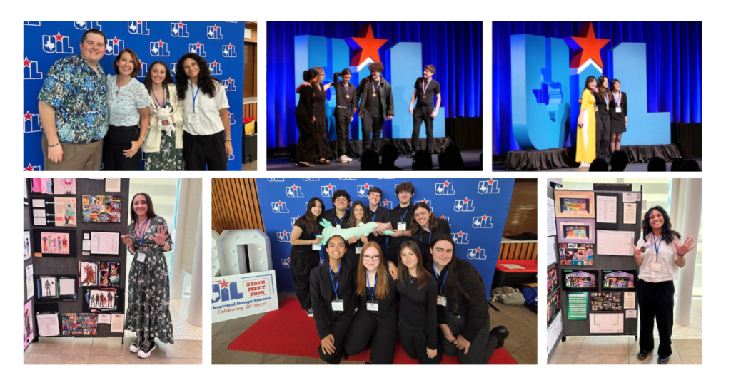 A photo collage of Leander ISD students who medaled at the UIL State Theatrical Design Competition.