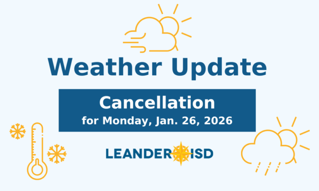 Weather Update #2: Leander ISD Cancels School for Monday, Jan. 26, Due to Winter Weather