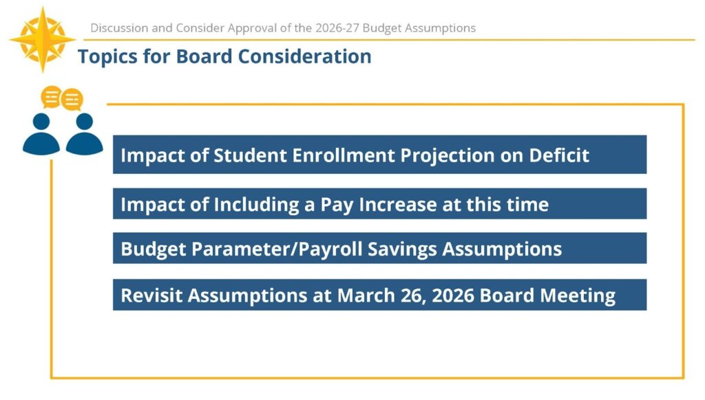 Budget Assumptions presentation