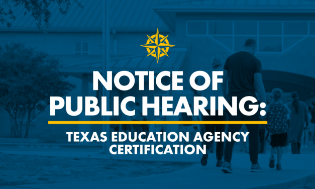 Notice of Public Hearing, Texas Education Agency Certification